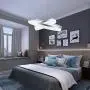WELAKI LED Chandeliers Modern Pendant Light, Adjustable Two Rings Dimmable Chandelier Lighting Fixture for Living Room Bedroom Kitchen Island Resturant Dining Room, 6000K Cool White,60W (Silver Shell)