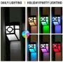 Otdair Solar Lights Outdoor, 2Modes Decorative Solar LED Fence Lights Waterproof, Solar Deck Lights Wireless for Deck, Fence, Patio, Yard, Pathway, Front Door, Cold White/Multicolour Changing, 8 Pack