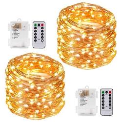 Kohree 2 Pack 33Ft 100LEDs Fairy Lights Battery Operated with Remote Control Timer, Outdoor String Lights with 8 Modes, Waterproof Twinkle Lights for Bedroom, Christmas Decoration Decor,Party