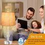 Set of 2 Touch Control Table Lamp with Dual USB Charging Ports Desk Lamps, 3-Way Dimmable Modern Nickel Finish Bedside Large Table Lamps for Living Room, Bedroom by PARTPHONER