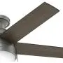 HUNTER 59270 Anslee Indoor Low Profile Ceiling Fan with LED Light and Pull Chain Control, 46'', Matte Silver