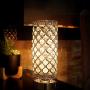 Crystal Table Lamp AC, Dual 2 USB Charging Port , Touch Control, 3-Way Dimmable, Decorative Bedside Desk Living Room Bedroom , Yellow LED Included, Modern Sliver Touchable Shade Night Light