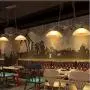 Ladiqi 2 Lights Pendant Light Industrial Farmhouse Dining Table Hanging Island Lighting Fixture Retro Antlers Chandelier Lights Amber for Kitchen Dining Room Living Room Bar