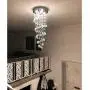 Modern K9 Crystal Spiral Raindrop Chandelier - Flush Mount LED Ceiling Light Fixture Pendant Lamp for Dining Room Bathroom Bedroom Livingroom