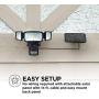 Home Zone Security Solar Motion Sensor Light - Outdoor Weatherproof Triple Head LED Security Flood Light, Black