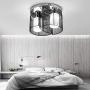 LightInTheBox Black Semi Flush Mount with 2 Lights, Mini Style Chandeliers Modern Ceiling Light Fixture for Hallway, Dining Room, Living Room