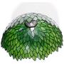 Tiffany Ceiling Light Fixture W12H11 Inch Semi Flush Mount Green Stained Glass Wisteria Shade S523 WERFACTORY Lamps Lover Parent Dining Living Room Bedroom Study Entry Kitchen Island Bar Hallway Loft