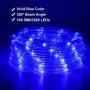 Blue LED Lights, 16ft Rope Lights, Connectable and Flexible Blue Strip Lighting , High Brightness 3528 LEDs with Clear PVC Jacket, Waterproof Weatherproof for Indoor Outdoor Use