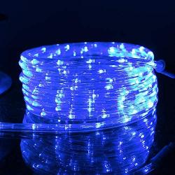 50ft 360 LED Waterproof Rope Lights,110V Connectable Indoor Outdoor Blue Rope Lights for Deck, Patio, Pool, Camping, Bedroom Decor, Landscape Lighting and More (Blue)