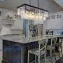 Wellmet 9-Light Crystal Chandelier 34.5 inch, Contemporary Modern Chandeliers Adjustable for Living Room, Dining Room, Pool Table Light, Kitchen Island Lighting