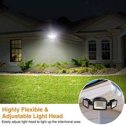 Onforu 50W LED Security Light, 5000LM Super Bright Outdoor Flood Light Fixture with 3 Adjustable Heads, IP65 Waterproof, 5000K White Wall Mount Security Light for Eave, Yard, Exterior Garden, Porch