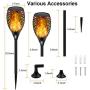 Staaricc 6Pack-33LED Solar Lights Outdoor, Solar Torch Light with Flickering Flame for Halloween&Christmas, Waterproof Festive Decoration&Romantic Landscape Lights for Garden Pathway-Auto On/Off