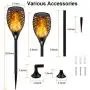 Staaricc 6Pack-33LED Solar Lights Outdoor, Solar Torch Light with Flickering Flame for Halloween&Christmas, Waterproof Festive Decoration&Romantic Landscape Lights for Garden Pathway-Auto On/Off