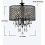 Round Crystal Chandelier Ceiling Fixture for Dining Room, Living Room,Antique Black 4-Light Round Crystal Chandelier Ceiling Fixture for Dining Room, Living Room,Antique Black 4-Light