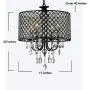 Round Crystal Chandelier Ceiling Fixture for Dining Room, Living Room,Antique Black 4-Light