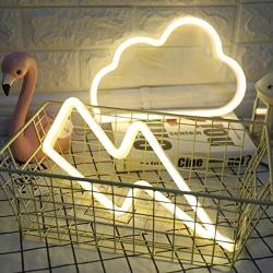 Protecu Cloud Light Neon Sign, LED Signs for Bedroom Neon Signs for Wall Decor, Neon Lights Light Up Signs for Kids Living Room, Birthday, Wedding Party, Christmas, New Year Home Decor (Warm White)