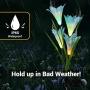Joomer Solar Garden Lights, 4 Pack Solar Lily Flower Lights Multi-Color Changing Landscape Lighting Outdoor Solar Ground Lights Path Lights for Garden, Patio, Yard, Walkway