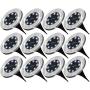 Sunco Lighting 12 Pack Solar Path Lights, Dusk-to-Dawn, 6000K Daylight Deluxe, Cross Spike Stake for Easy in Ground Install, Solar Powered LED Landscape Lighting - RoHS/CE