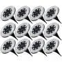Sunco Lighting 12 Pack Solar Path Lights, Dusk-to-Dawn, 6000K Daylight Deluxe, Cross Spike Stake for Easy in Ground Install, Solar Powered LED Landscape Lighting - RoHS/CE