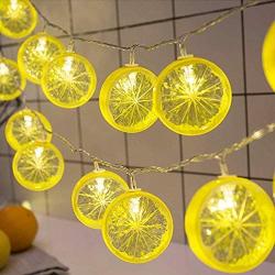 Fruit Lemon Slice String Lights LED Flashing String Battery Powered Indoor Outdoor Lighting Lamp for Wedding Home Birthday Garden Yard Patio Party Christmas Decorations (9.8ft/20 LED, Lemon Slices)