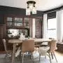 DLLT Semi Flush Mount Ceiling Light Farmhouse, Clear Glass Chandelier Ceiling Light Fixture with 3-Light for Dining Room, Hallway, Kitchen, Bedroom, Entryway, E26 Base Black
