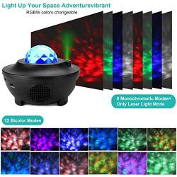 Galaxy Star Projector Starry Projector Light with 21 Lighting Modes with Remote Control& Built-in Music Player Ocean Wave Star Projector As Gifts Decor Birthday Party Wedding Bedroom Living(Black)