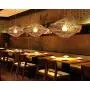 LITFAD Weave Geometric Suspension Light Natural Modern Pendant Lighting 1 Light Ceiling Hanging Light Fixture for Sitting Room Dining Room Hotel Restaurant
