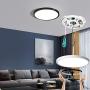 TALOYA LED Ceiling Light Office Black,3 Color Temperatures in One(3000k/4000k/6000k),15.8 Inch Thin Flat Modern Flush Mount LED Light Fixture for Living Room,24w Round
