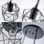 VILUXY Industrial 3-Light Pendant Lighting, with Black Metal Cage Shade, Adjustable Pendant Light for Kitchen Living Room Bedroom Hallway or Bar