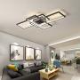 AXSHINE Modern Ceiling Light Dimmable Metal Lights Acrylic Ceiling Light 3 Rectangles Geometric Light for Bedroom Kitchen Diningroom LED Ceiling fixtures Black led Ceiling Lamps 35INCH 3000K-6000K