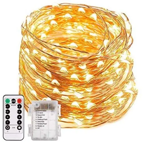 ECOWHO LED String Lights, 66ft 200 LED Waterproof Starry Fairy Lights, 8 Lighting Modes, Battery Powered Decorative Lights for Patio, Garden, Wedding (0.26, 1) ECOWHO LED String Lights, 66ft 200 LED Waterproof Starry Fairy Lights, 8 Lighting Modes, Battery Powered Decorative Lights for Patio, Garden, Wedding (0.26, 1)