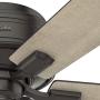 HUNTER 54208 Crestfield Indoor Low Profile Ceiling Fan with LED Light and Pull Chain Control, 52'', Noble Bronze