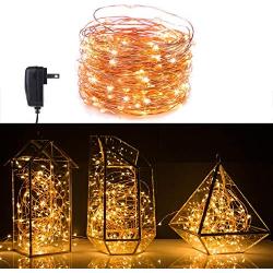 Minetom 200 LED Fairy Lights Plug in 70FT Starry String Lights Waterproof Copper Wire Lights - UL Adaptor Included, for Indoor Outdoor Christmas Bedroom Patio Wedding Garden Warm White