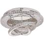 LITFAD Intriguing Multi Ring Crystal Ceiling Light Simple LED Living Room Flush Mount Spotlight Modern Luxury Chandelier Ceiling Lamp in Chrome for Bedroom Dining Room Hotel Entry - Warm Light