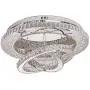 LITFAD Intriguing Multi Ring Crystal Ceiling Light Simple LED Living Room Flush Mount Spotlight Modern Luxury Chandelier Ceiling Lamp in Chrome for Bedroom Dining Room Hotel Entry - White Light