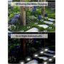 Stainless Steel Outdoor Ground Solar LED Lights Pack of 8 - Disk Waterproof with 8 White LED Solar Powered for Pathway, Landscape and Patio Lighting - Ground Disk for Sidewalk and Garden Decorations