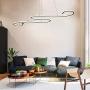 LED Pendant Light Modern Dimmable 72W 1 Linear Chandelier LED Acrylic Pendant Chandeliers Lighting Contemporary Dining Table Entry Kitchen Island with Remote Hanging Light (Black)