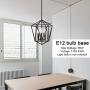 VINLUZ 3 Light Industrial Farmhouse Chandeliers Oil Rubbed BronzeMetal Geometric Lantern Pendant Lighting, Candle-Style Hanging Light Fixtures Ceiling for Kitchen Island Dining Room Bedroom