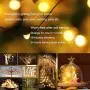 BINZET Solar Fairy Lights, 33Ft 100LEDs Waterproof Decorative Copper Wire Solar String Lights Outdoor for Party, Patio, Garden, Gate, Yard, Wedding, Christmas (Warm White,2 Pack)