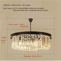 SUSUO Crystal Ceiling Light Modern Contemporary Raindrop Chandelier Lighting for Dining Room Bedroom Livingroom H7'' X D21.5''