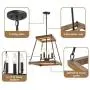 KSANA Farmhouse Chandelier, Vintage Foyer Faux Wood Lantern Light Fixtures Hanging, 4-Light Pendant Lighting for Kitchen Island, Dining Room, Hallway and Entryway