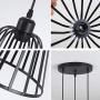 Rustic Industrial Pendant Light,3 Lights Industrial Ceiling Hanging Light Fixture Chandelier E26 for Kitchen Island Bedroom Living Dining Room,Black