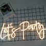 Let’s Party Neon Signs for Wall Decor, Neon Sign for Bedroom, Engagement Party,Baby Shower Decorations, Gender Reveal Sign for Decoration Warm White 23x10Inches