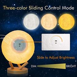 Moon Lamp, Sliding Control Moon Light, LOGROTATE 18 Colors LED Moon Night Lamp with Unique Stand, Remote&Sliding Control, Timing, USB Rechargeable, 6.0 in Moon Light Lamp for Kids Friends Lover Gifts