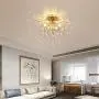Garwarm Firework Chandeliers, 6-Lights Sputnik Ceiling Lamp Modern Semi Flush Mount Crystal Ceiling Lighting 24 Inch LED Ceiling Light Fixtures for Living Room Dining Room Gold, 4000K