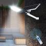 300W LED Solar Street Lights, Outdoor Dusk to Dawn Pole Light with Remote Control, Waterproof, Ideal for Parking Lot, Stadium, Yard, Garage and Garden (Cool White)