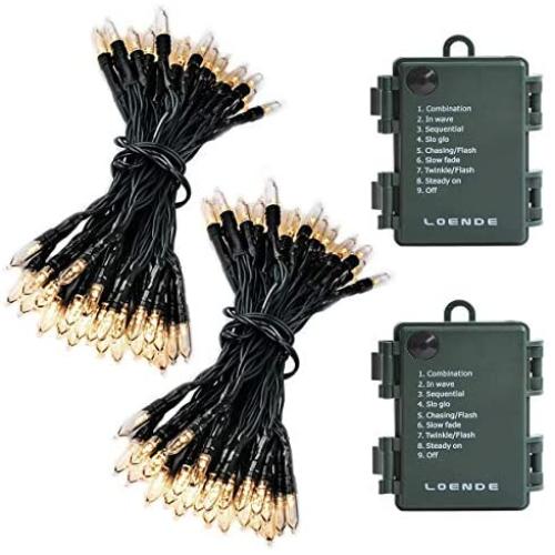 Outdoor String Lights Christmas Lights - LOENDE Battery Operated String Lights 50 Led String Lights Mini Lights for Christmas Tree Wreath Garden Wedding Party, 18ft, Waterproof, Warm White, 2 Pack Outdoor String Lights Christmas Lights - LOENDE Battery Operated String Lights 50 Led String Lights Mini Lights for Christmas Tree Wreath Garden Wedding Party, 18ft, Waterproof, Warm White, 2 Pack