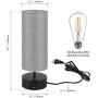 xydled Touch Control Table Lamp with USB Charging Port 3-Way Dimmable Modern Bedside Lamps Gray Linen Nightstand Lights for Bedroom Living Room,Office ST64 E26 LED Bulb Included(Set of 2)