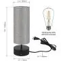 xydled Touch Control Table Lamp with USB Charging Port 3-Way Dimmable Modern Bedside Lamps Gray Linen Nightstand Lights for Bedroom Living Room,Office ST64 E26 LED Bulb Included(Set of 2)