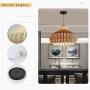 Vintage Chandelier, Natural Bamboo Pendant Lamp, Rattan Handwoven E27 Ceiling Light Fixture for Bedroom Dining Room Kitchen Hanging [Energy Class A+],40cm